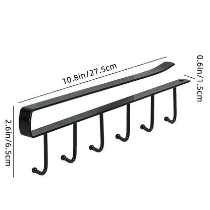 Kitchen Organizer Racks Organizers 6 Hooks Kitchenware Cup Towel Hanging Holder Cabinet Door Shelf Storage Racks