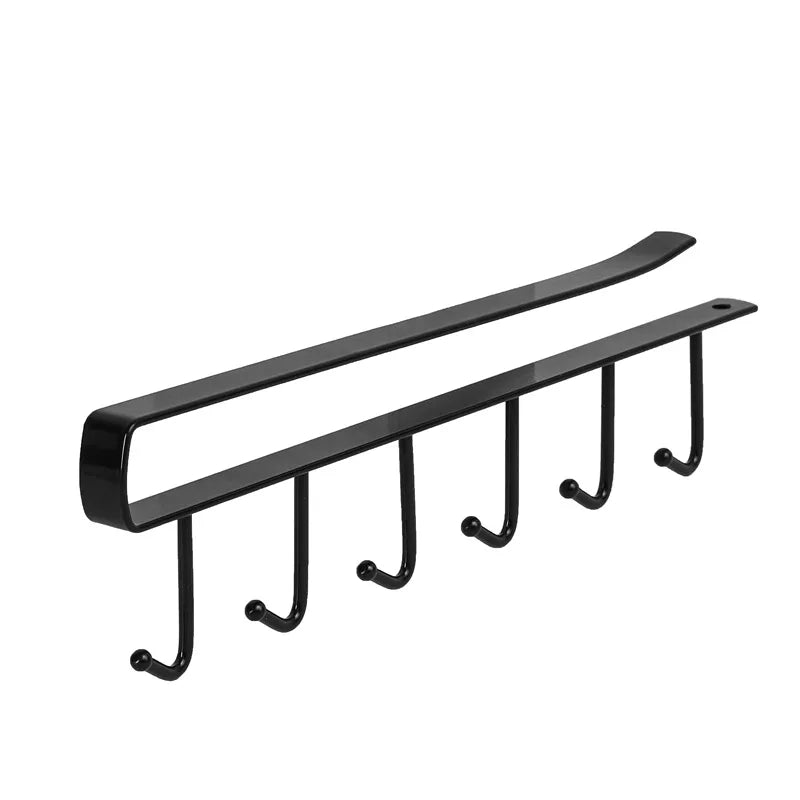 Kitchen Organizer Racks Organizers 6 Hooks Kitchenware Cup Towel Hanging Holder Cabinet Door Shelf Storage Racks