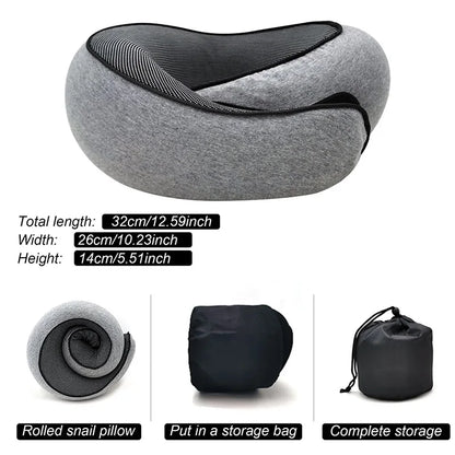 U-Shaped Memory Foam Travel Pillow – Snail Style