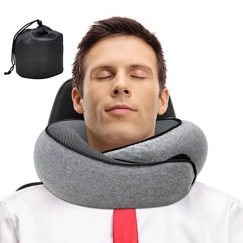 U-Shaped Memory Foam Travel Pillow – Snail Style